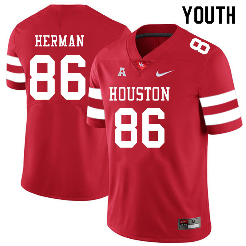 Youth #86 Darson Herman Houston Cougars College Football Jerseys Sale-Red